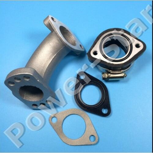 Carb Carburetor Intake Adapter Boot Rubber Pipe & VM24 Manifold Flange & Gasket Set for 150cc-250cc Pit Dirt Bike ATV Quad Buggy