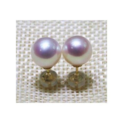 Free shipping EXCELLENT 7-8MM AAA+++ WHITE AKOYA PEARL EARRING 14