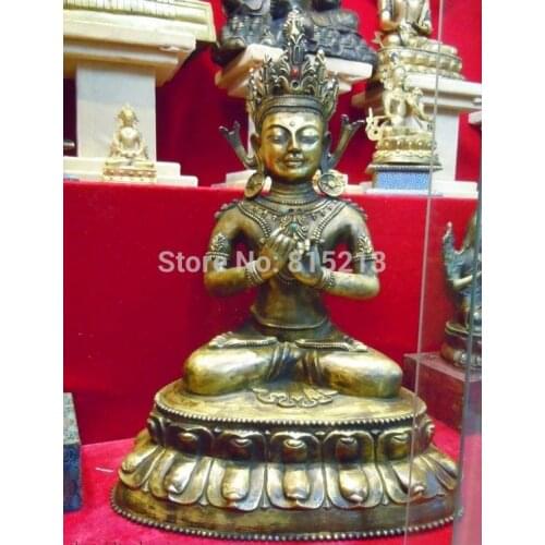 Bi00837 Old 20" China gilt bronze copper Buddhism VAJRASATTVA buddha Sculpture statue