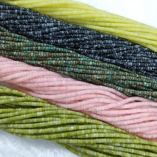 Natural Stone Lapis Lazuli Flat Beads 2x4mm Imperial Pine Abacus Beads Used for Jewelry Making DIY Bracelet Necklace Accessories