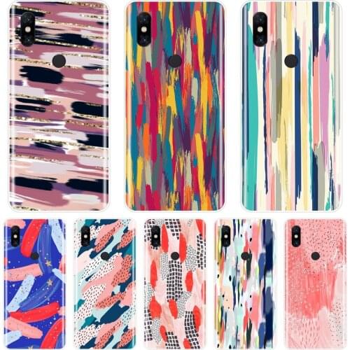 Phone Case For Xiaomi Mi Max Mix 1 2 2S 3 Soft Silicone Art Graffiti Stripes Abstract Pink Back Cover For Xiaomi Mi Note 1 2 3