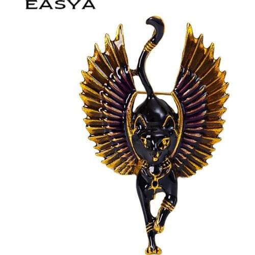 EASYA New Cute Cat Brooch For Women Metal Multi-color Cat Animl Casual Party Brooch Pins Gifts 2021Fashion Jewelry