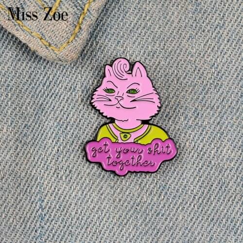 Carolyn Enamel Pin Custom TV Series Brooches for Shirt Lapel Backpack Banner Badge Pink Cat Lady Jewelry Gift for Friends