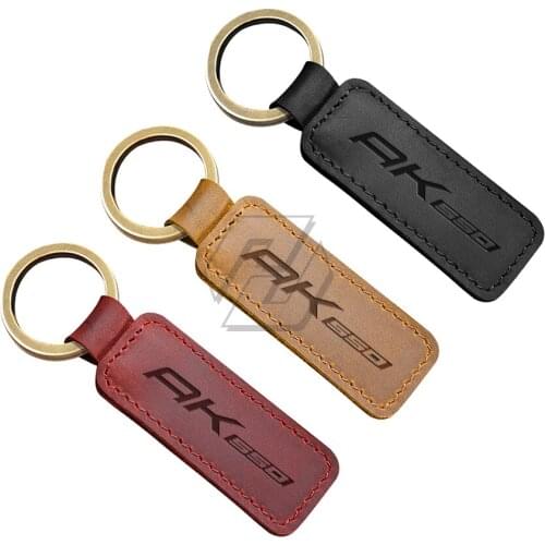 For KYMCO AK550 AK 550 Motorcycle Cowhide Keychain Key Ring