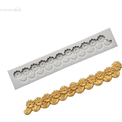 Minsunbak European Small Flower Cake Mould Fondant Cake Lace Silk Silicone Mold Chocolate, Gumpaste, Sugarcraft