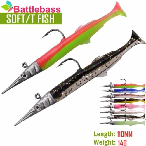 BATTLEBASS 2021 1PC Soft Lure JIG Head Minnow 115mm/13.7g Jig Bait Bass Pike Swimbait Artificial Fishing Lure Fishing Tackle