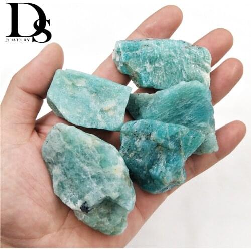 Natural Raw Amazonite Quartz Crystal Rough Gemstone Tumbling Rock Healing Crystal Mineral Specimen Fengshui Decoration