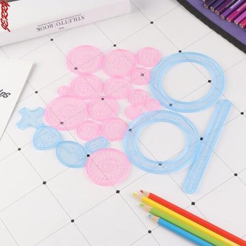 New 22 Pieces/set Of Rotating Drawing Toy Set Interlocking Gear Wheel Painting Ruler Childrens Creative Educational Toys