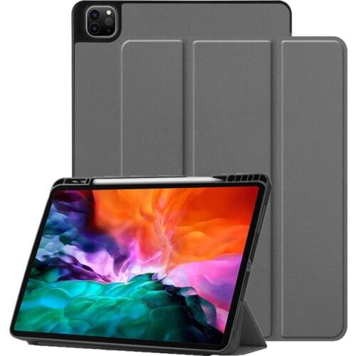 Solid Color Magnetic Smart Stand Cover for iPad Pro 12 9 2021 Case TPU for iPad Pro 2020 2018 12.9 Inch Case with Pencil Holder