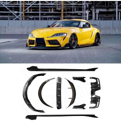 Carbon Fiber Front Lip Side Skirts Rear Diffuser Splitters Roof Spoiler for Toyota Supra 2019 - 2020 Car Styling