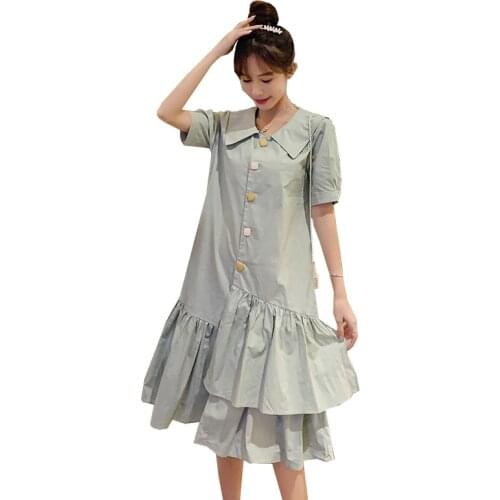 Womens Dress for Pregnant Women Solid Short Sleeve Breastfeeding Dress Pregnant Dresses Pregnancy Clothing Maternity Dresses