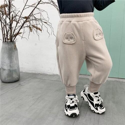 Casual Cute Cotton Spring Autumn Pants For Girls Children Kids Trousers Clothing Teenagers Thicken High Quality