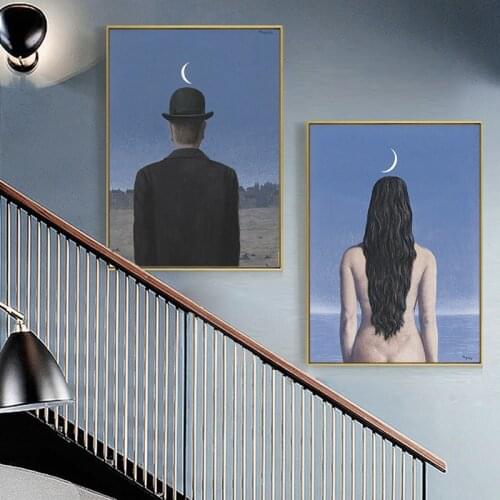 Rene Magritte Artist Surrealist Oil Painting on Canvas Cuadros Posters and Prints Scandinavian Wall Art Picture for Home Decor