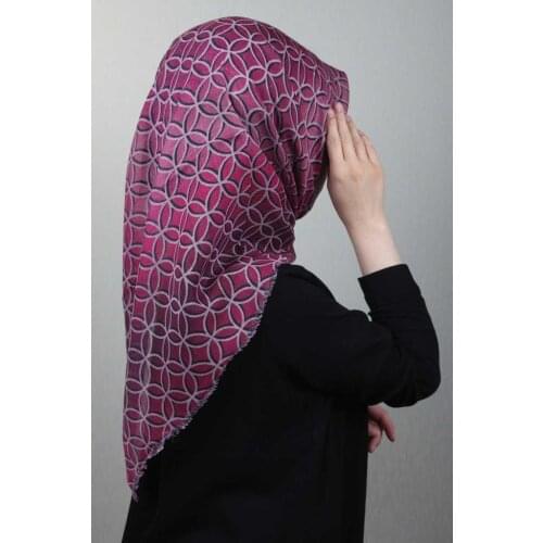 SHAREL SHİNE PATTERNED SILVERY LINEN SCARF-DESEN-01-RENK-06