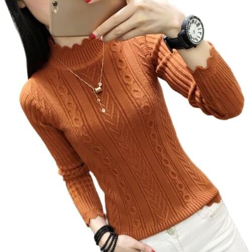 Collar collar, bottom shirt, short style, slim body, heavy sleeves, long sleeves, and all kinds of knitted sweaters