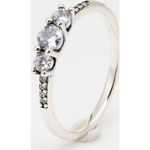 Original Silver Sparkling Elegance Rings With Crystal For Women 925 Sterling Silver Ring Wedding Party Gift Fine Europe Jewelry