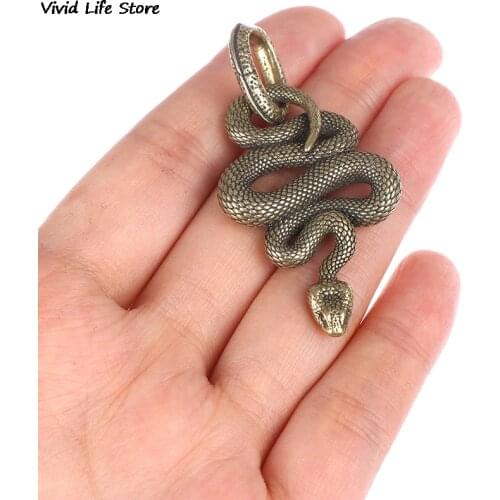 1pc Handmade Key Chain Brass Metal Snake Shape Keychain Fashion Animal Key Ring HandBag Pendant