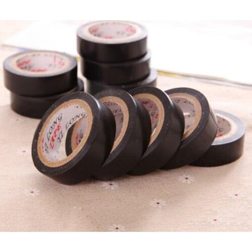 1pc Black 10M PVC Flame Retardant Adhesive Vinyl Electrical Insulation Tape Roll Heat Resistant Electrical Power Insulating Tape