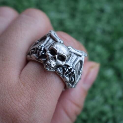 12pcs skull ring men jewelry size10