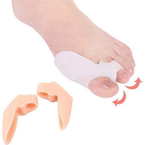 2pcs Toes Separator Corrector Professional Silicone Gel Toe Thumb Hallux Valgus Corrector Straightener Foot Care Patch