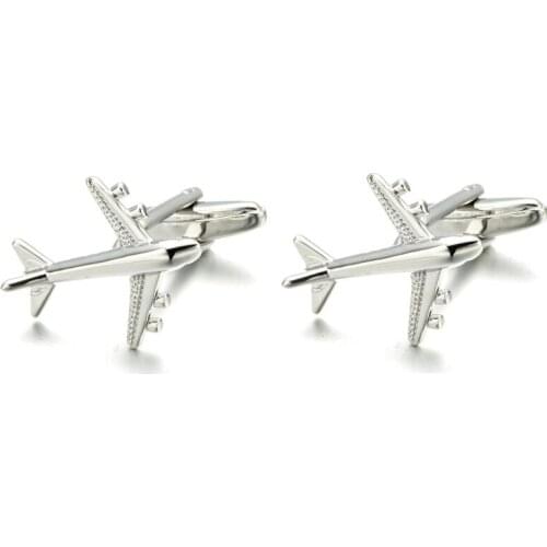 20pairs/lot Silver Quality Plane Cufflinks Classic Fighter Cuff Links Jewellery Mens Gift Airplane Gemelos Men Jewelry