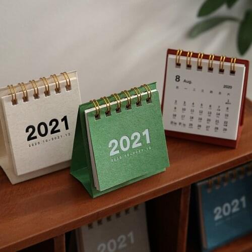 2021 Simplicity Series Desktop Calendar with Coil Mini Dual Daily Schedule Table Learning Planner Yearly Agenda Organizer Office
