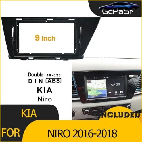 2Din Car Radio Player DVD Frame Audio Fitting Adaptor Dash Trim Kits Facia Panel 9inch For Kia NIRO 2016-2018 Double Din