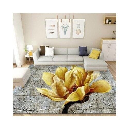 3D European printed carpet flower plant living room coffee table pad geometric abstract bedroom bedside carpet foot pad