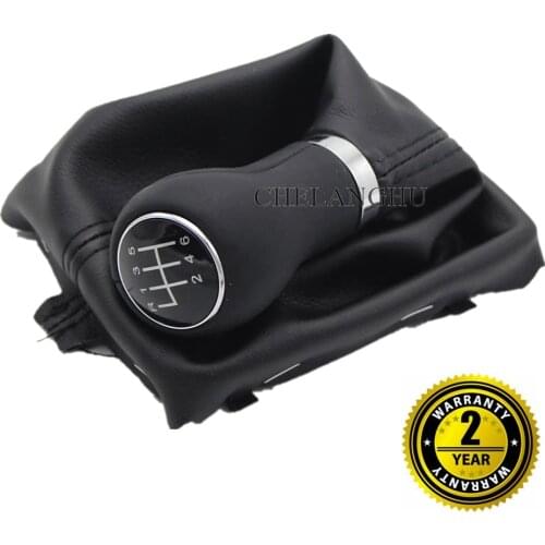 5 / 6 Speed Car Shift Gear Knob With Real Leather Knob For Audi A6 C6 (2004-2012) A4 S4 B8 8K A5 8T 8F Q5 8R 2007-2015