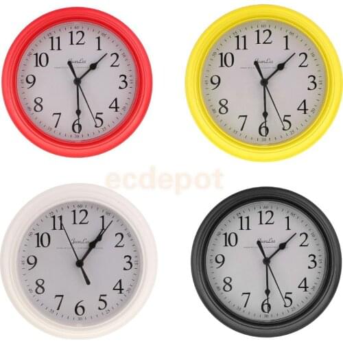 9 inch Silent Universal Round Wall Clock - AA Battery Operated - Colorful Analog Clock Great for Home Office