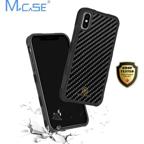 Adsorption Anti Slide Case PC+TPU+ Real Carbon Fiber Case Cover for iPhone X with Magnetic Backplate for Phone Car Holder