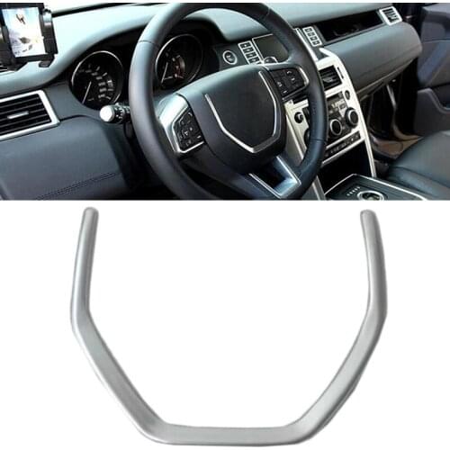 Car Styling ABS Steering Wheel U Frame Cover Decoration Trim Accessories For Land Rover Discovery Sport 2015 2016 2017 chrome
