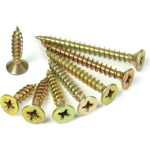 Free shipping 50 pcs Cross head self - tapping screw dry wall nail with hard flat head wood screw fiber nail m4