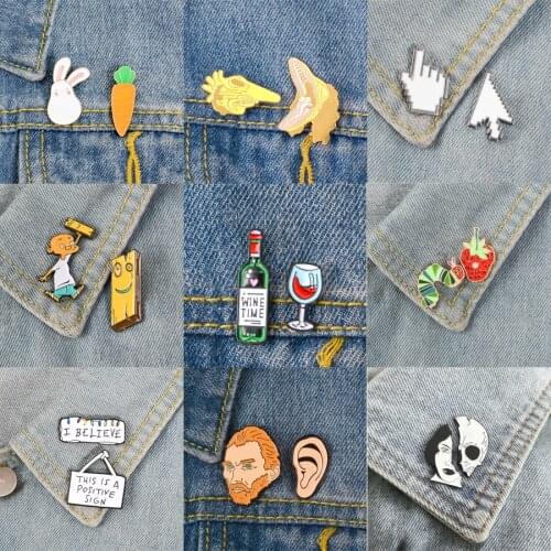 2pcs/set Brooches and Pins Wine Time PS AI Cursor Icon Animal Set Artist Christmas Lights Enamel Pins Badges Cartoon Jewelry