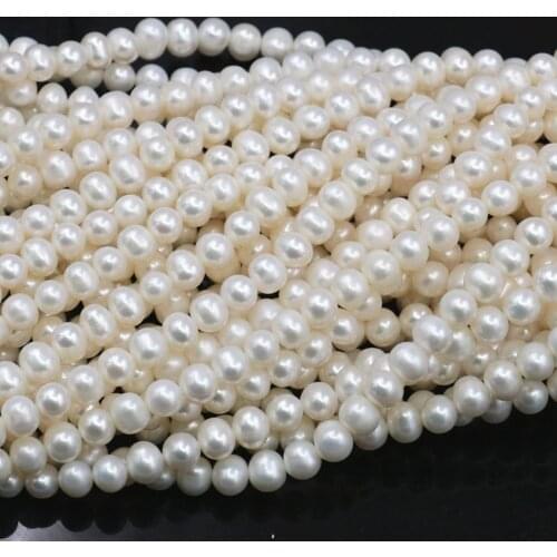 Baroque 7-8mm Natural Freshwater Pearl Loose Beads for DIY Necklace Bracelet White Pearls Spacer Jewelry Making Strand 14.5"A487
