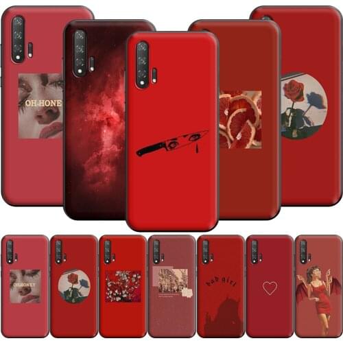 Red Background Case for Honor 8A 8X 10 Lite View 20 Pro 9A