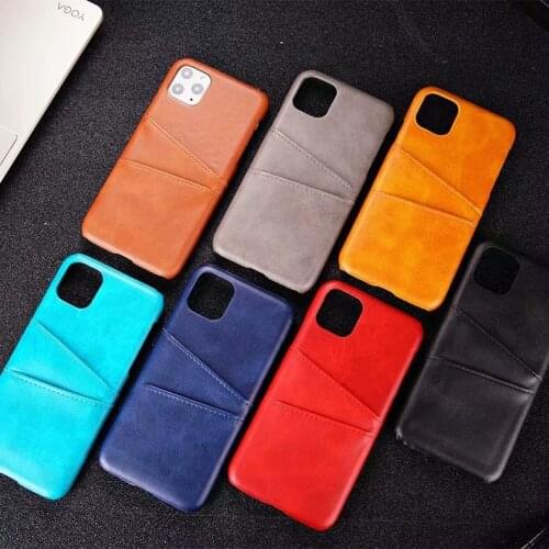 PU Leather Back Cover Case For iPhone 12 Pro Max 12 Mini 11 Pro X XR XS Max 8 7 6 6S Plus Bumper Fitted Case With Card Holder