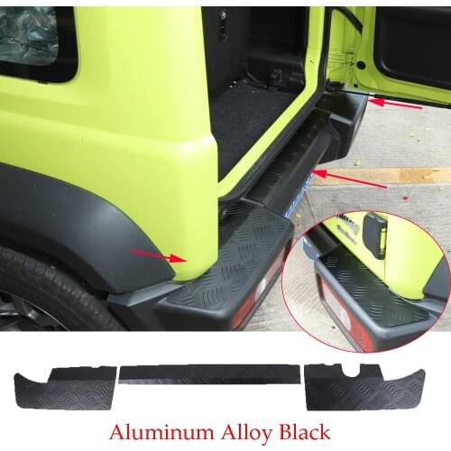 Alloy Black Rear Bumper Protector Guard Panel Cover Kit For Suzuki Jimny 2019-2020