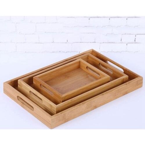 Multi-sizes Wooden Tea Breakfast Serving Trays / Craft Plain Wood Platter