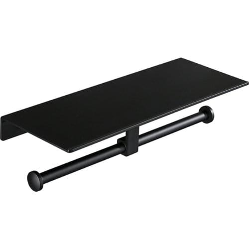 Bathroom Toilet Paper Holder with Shelf Double Roll Toilet Tissue Dispenser