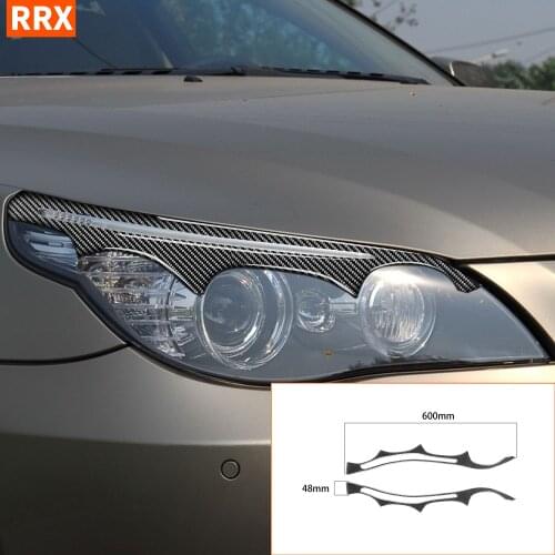For BMW E60 5 series 2004-2010 Carbon Headlights Eyebrows Eye Lids Cover Eyelash Headlamp Refit Stickers Tuning Car Accessories