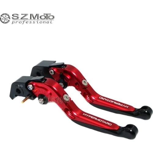 For DUCATI HYPERMOTARD 1100/S/EVO SP 2007-2012 Motorcycle Folding Extendable Adjustable Brakes Clutch Levers With LOGO