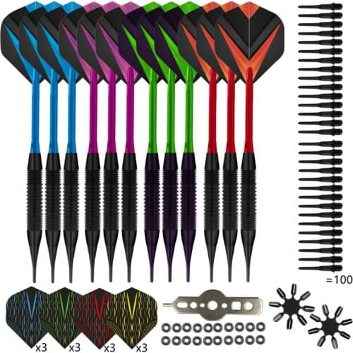 12Pcs Nylon Tip Darts 19 Grams,Aluminum Shafts & Iron Barrel,Nylon Tip & Pet Flight,Levels in Rec Room,Bar and Game Room