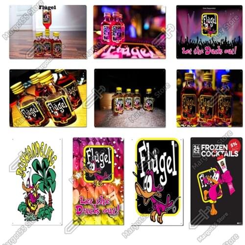 Flugel Beer Tin Sign Drink Sign Let the Duck Out Metal Posters Iron Painting Vintage Sign Home Decor for Bar Pub Club Man Cave