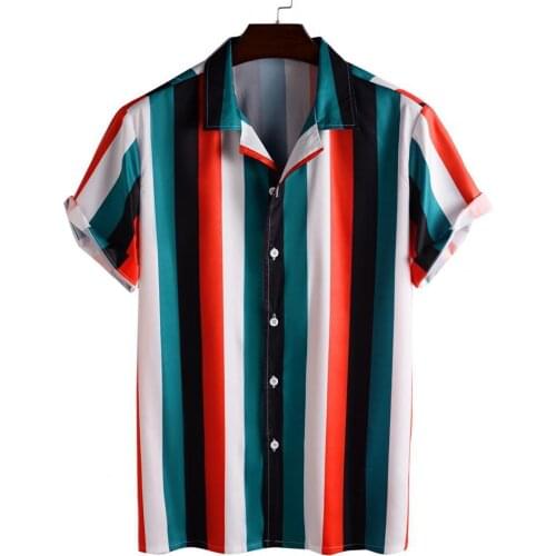 Hawaiian Shirts for Men Summer Lapel Collar Short Sleeve Shirts for Men Plus Size Casual Shirt camisa masculina chemise homme