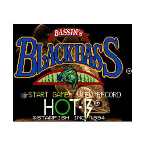 Bassins Black Bass NTSC Version 16 Bit 46 Pin Big Gray Game Card For USA Game Players