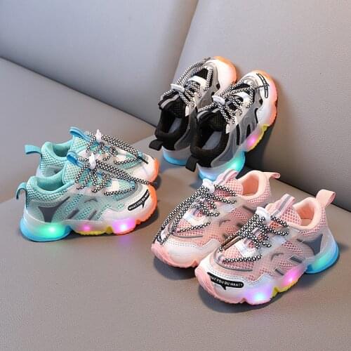 Sport shoes led for girls sneakers kids boys bebe toddler baby children shoes with light luminous shining glowing