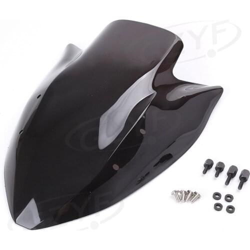 Motorcycle Front Windscreen Windshield w/ Mounting Kit for Kawasaki Z 1000 Z1000 2003 2004 2005 2006