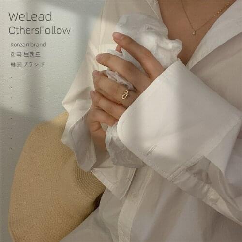 Minimalism High end French style trendy metal gold plating opening adjustable classic rings