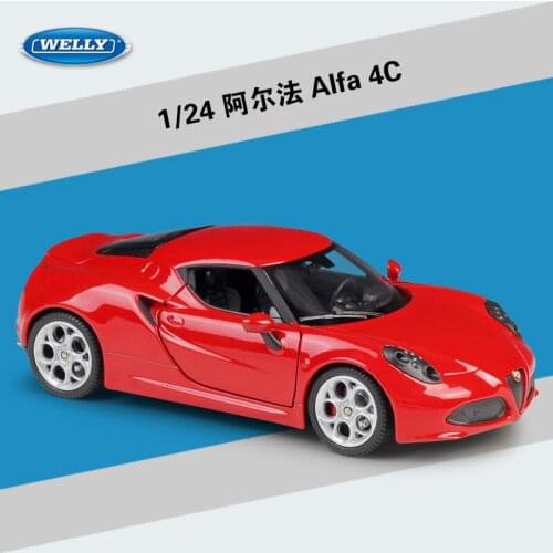 Welly 1:24 Alfa 4C Roadster alloy car model Diecasts Toy Vehicles Collect gifts Non-remote control type transport toy